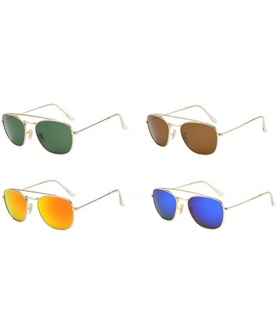 Pilot's glasses Classic sunglasses Toad frame glasses Toughened glass lenses Sunglasses square double beams - B - CI18QO3ULTR...