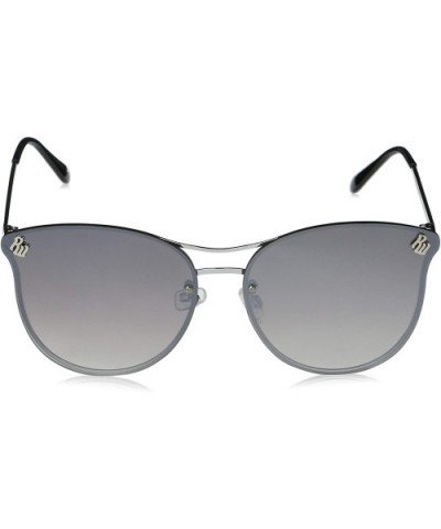 Women's R3318 Metal Cat-Eye Sunglasses with 100% UV Protection - 58 mm - Silver & Black - CZ193O507WH $45.96 Cat Eye