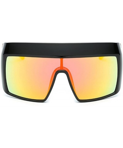 Oversized Top Mono Lens Shield Protect Blowing Sand Sunglasses - Light Black-red - C712O41YUVE $12.22 Rectangular