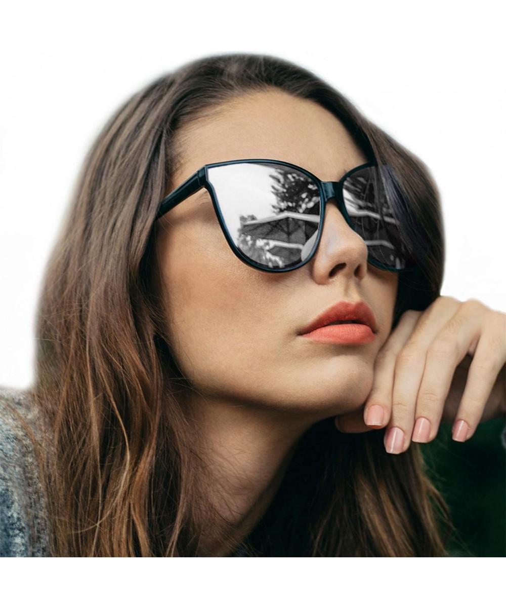 Sunglasses Polarized Oversized Fashion - Silver - C118OLXYWIT $16.25 Oversized