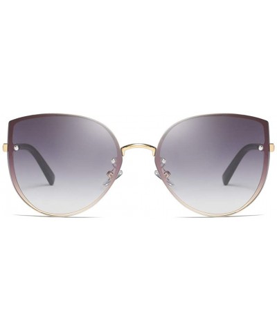 Men Women Cat Eye Oversize Frame Sunglasses Retro Vintage Steam Punk Glasses - F - CB18TUW80TQ $8.23 Goggle