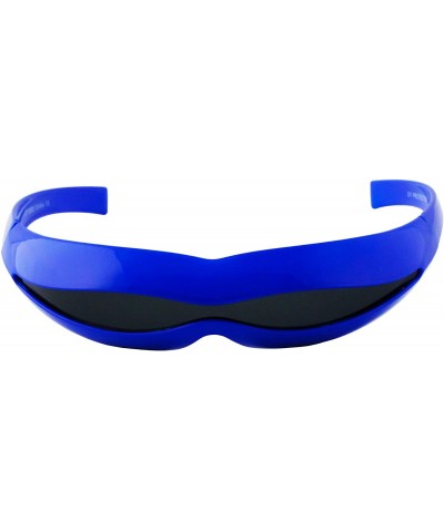 Futuristic Space Robot Alien Rave DJ Costume Party Cyclops Shield Sun Glasses for Women & Men - Blue - Black - C918TAIWR2U $6...