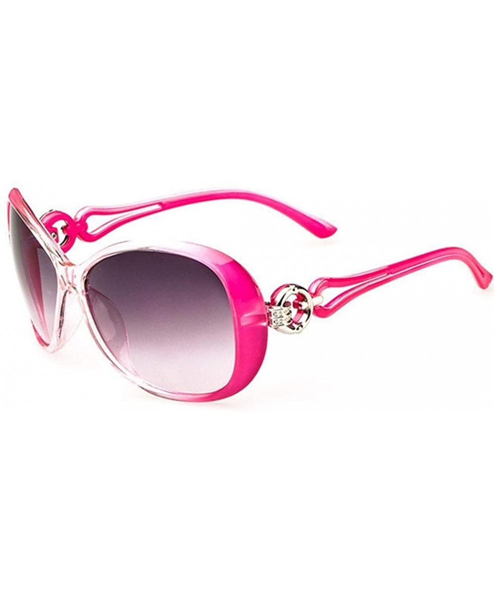 Women Fashion Oval Shape UV400 Framed Sunglasses Sunglasses - Rose Red - C1195QD25L7 $16.59 Oval