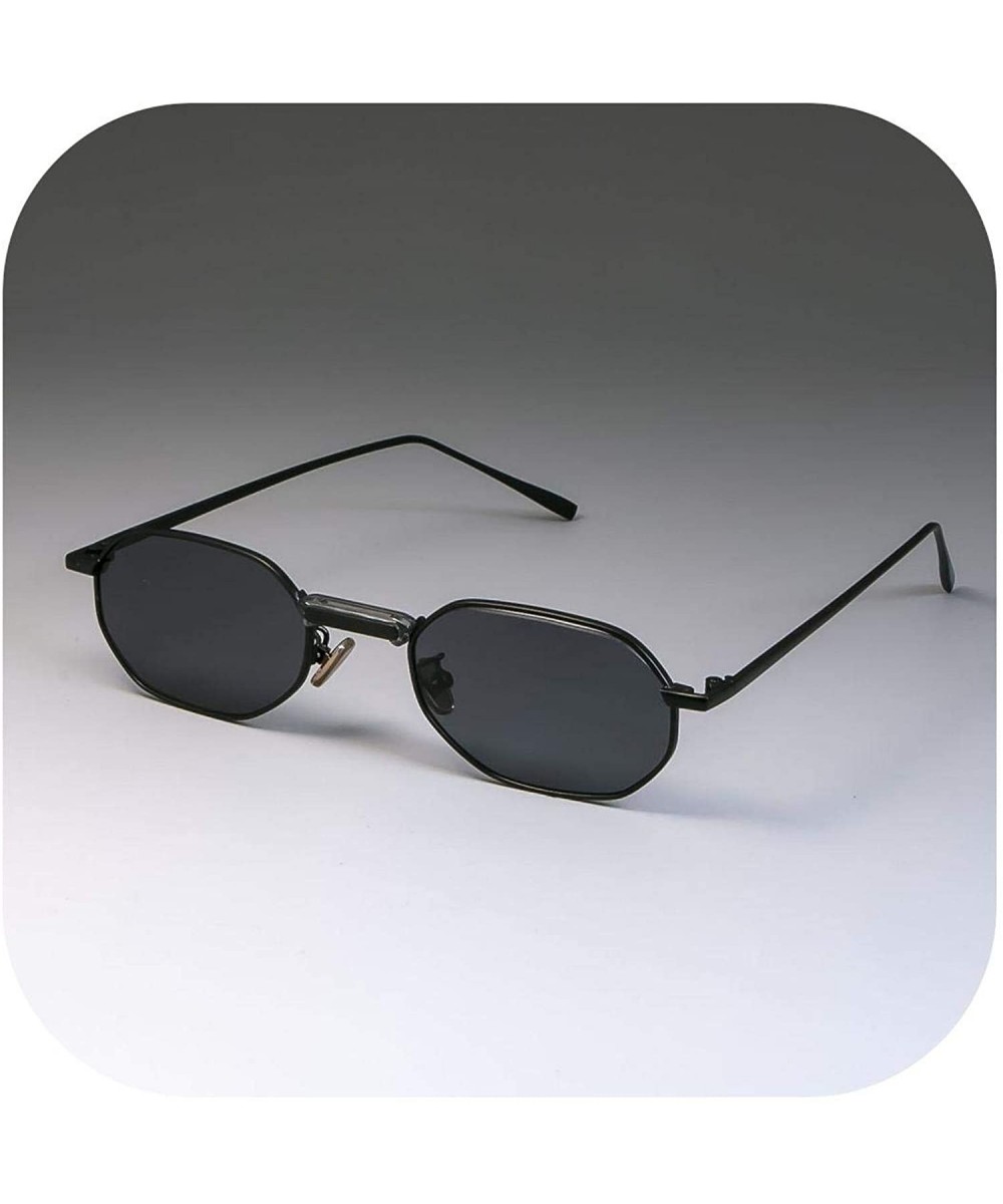 49011 Steam Punk Sunglasses Metal Small Men Women Fashion Shades UV400 Vintage Glasses - Black Black - CI1985C82K7 $19.00 Oval
