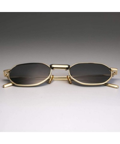 49011 Steam Punk Sunglasses Metal Small Men Women Fashion Shades UV400 Vintage Glasses - Black Black - CI1985C82K7 $19.00 Oval