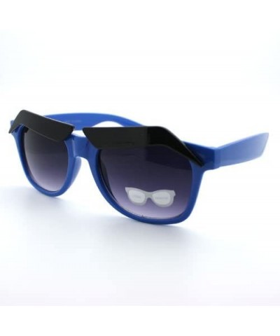 New Eyebrow Sunglasses Cartoon Funny Novelty Gag Gift - Blue - C211EPLQMYZ $6.56 Wayfarer