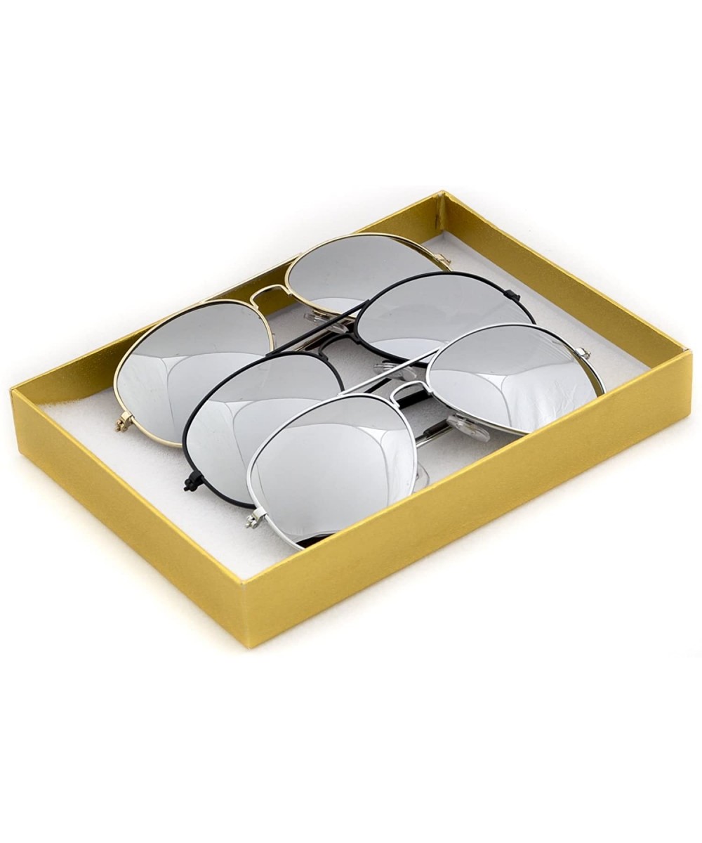 Sunglasses Mirror Aviator Gift Box Set - C911MYMLSM3 $9.97 Aviator