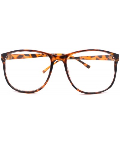 Casual Fashion Retro Classic Horned Rim Rectangular Frame Clear Lens Eye Glasses - Demi - C911CE0MKVD $5.41 Rectangular