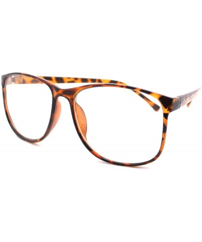 Casual Fashion Retro Classic Horned Rim Rectangular Frame Clear Lens Eye Glasses - Demi - C911CE0MKVD $5.41 Rectangular