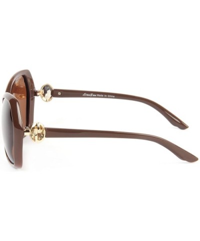 Polarized Oversized Women Sunglasses - Vintage Classic Fashion PC Frame - Brown - C817XWY8A83 $12.26 Oversized