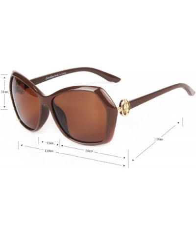 Polarized Oversized Women Sunglasses - Vintage Classic Fashion PC Frame - Brown - C817XWY8A83 $12.26 Oversized