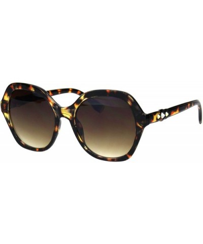Spike Design Sunglasses Womens Fashion Square Frame Shades UV 400 - Tortoise (Brown) - C118OUIWNDO $9.36 Oversized