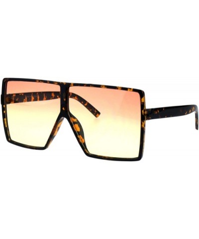 Womens Super Oversized Sunglasses Square Shield Frame UV 400 - Tortoise (Orange Yellow) - CV18HSIGNGG $6.33 Oversized