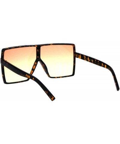 Womens Super Oversized Sunglasses Square Shield Frame UV 400 - Tortoise (Orange Yellow) - CV18HSIGNGG $6.33 Oversized