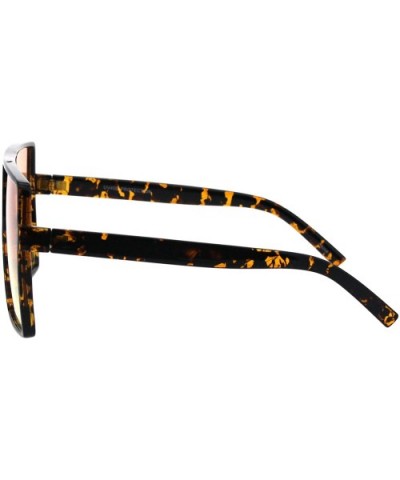 Womens Super Oversized Sunglasses Square Shield Frame UV 400 - Tortoise (Orange Yellow) - CV18HSIGNGG $6.33 Oversized