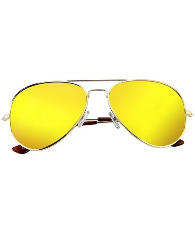 Metal Frame UV Protection Polarized Mirror Aviator Sunglasses LSP025 - Gold Frame Orange Lenses - C712LIESRZ3 $17.41 Aviator