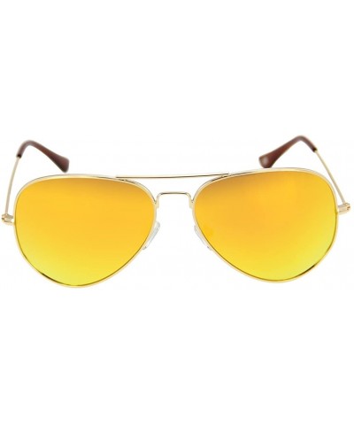 Metal Frame UV Protection Polarized Mirror Aviator Sunglasses LSP025 - Gold Frame Orange Lenses - C712LIESRZ3 $17.41 Aviator