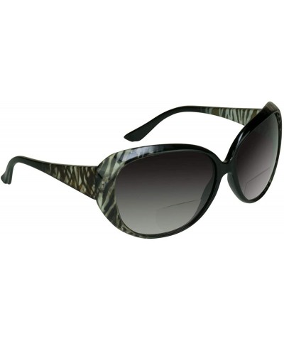 Jackie O Bifocal Sunglasses Readers Womens Zebra Oversize Round Lady - Zebra Black - C111LY9TTBJ $15.38 Square