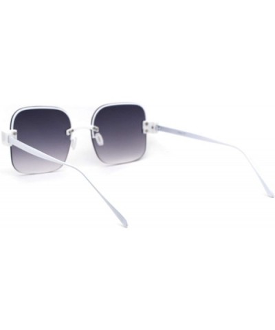 Womens Rimless Rectangular Mod Designer Sunglasses - White Smoke - CR1972KCN8H $12.80 Rectangular