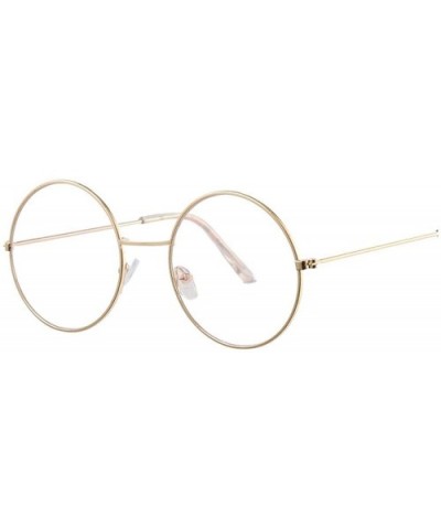 Vintage Round Sunglasses Women Ocean Color Lens Mirror Design Metal Frame Circle Glasses Oculos UV400 - Gold - CE197Y77K9Y $1...