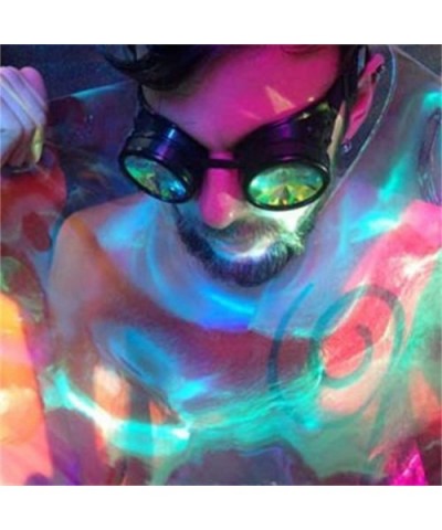 Kaleidoscope Rave Rainbow Crystal Lenses Steampunk Goggles - Green-red - C018GM2DTRG $11.82 Aviator