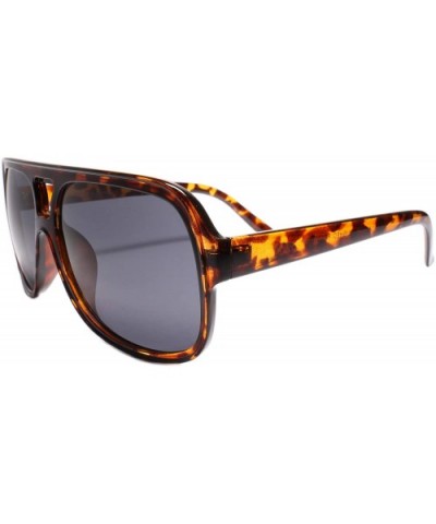 Classic Upscale Hip Vintage Retro 80s Style Sunglasses - Tortoise / Black - C118W78X0UM $7.64 Square