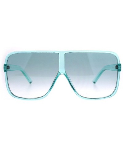Womens Oversize Mob Color Flat Top Sport Racer Sunglasses - Blue - C31808QQGNX $5.63 Oversized
