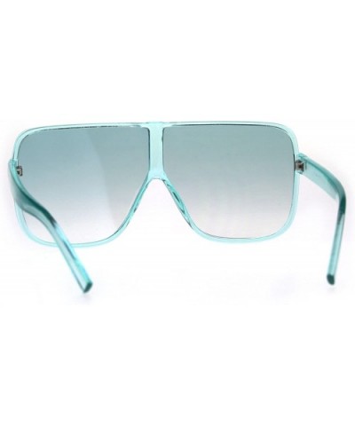 Womens Oversize Mob Color Flat Top Sport Racer Sunglasses - Blue - C31808QQGNX $5.63 Oversized