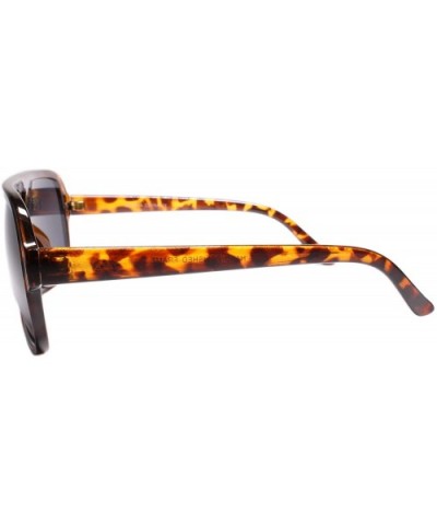 Classic Upscale Hip Vintage Retro 80s Style Sunglasses - Tortoise / Black - C118W78X0UM $7.64 Square