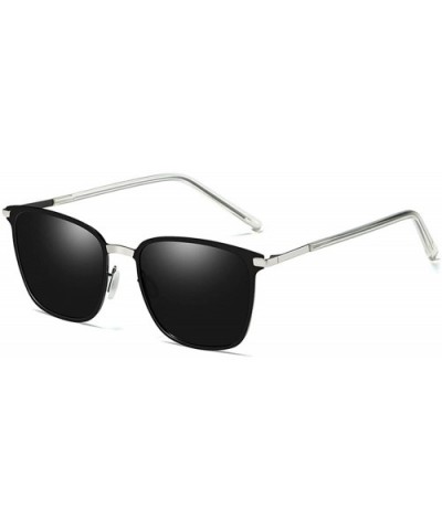 UV Protection Polarized Sunglasses Fashion Metal Square Sun Glasses for Man - Grey Black - C318XSW7M3G $11.39 Sport