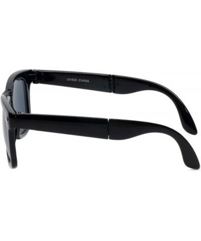 Classic Folding Retro Sunglasses with 100% UVA/UVB Protection (Black Frame & Grey Lens) - CT12NTX851D $5.93 Oval