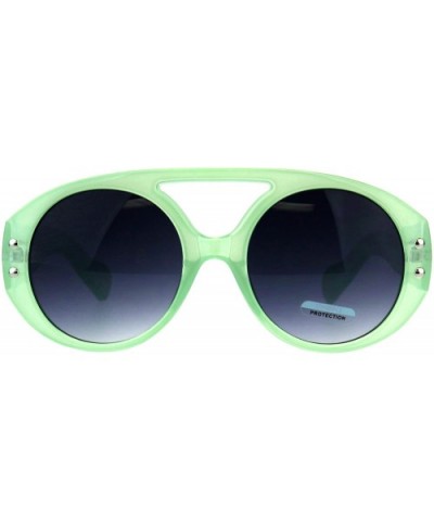 Mens Flat Top Robotic Futuristic Plastic Racer Sunglasses - Green Smoke - C318CC77CTD $8.46 Sport