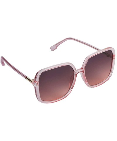 Retro Oversized Square for Women with Flat Lens Sunglasses IL1037 - Clear Pink/ Grey - CA18YADGOSK $9.42 Oversized