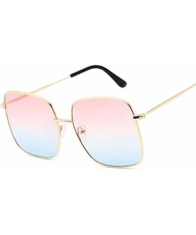 Retro Big Square Sunglasses Women Er Pink Sun Glasses Ladies Alloy Quality Female Oculus De Sol - Silvertrans - C9198AIDNCE $...