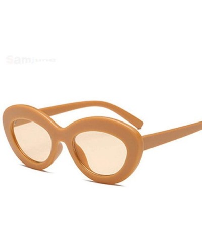 2019 Oval Sunglasses Women Vintage Sunglass Women's Brand Designer Pink C1 - C3 - CN18Y2NLICL $5.23 Oval