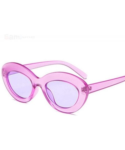 2019 Oval Sunglasses Women Vintage Sunglass Women's Brand Designer Pink C1 - C3 - CN18Y2NLICL $5.23 Oval