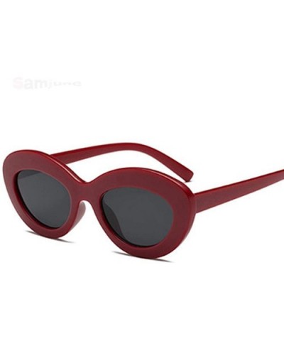 2019 Oval Sunglasses Women Vintage Sunglass Women's Brand Designer Pink C1 - C3 - CN18Y2NLICL $5.23 Oval