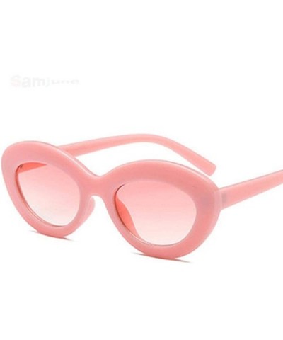 2019 Oval Sunglasses Women Vintage Sunglass Women's Brand Designer Pink C1 - C3 - CN18Y2NLICL $5.23 Oval