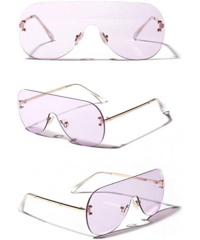 Women Retro One-piece Borderless Hip Hop Clear Colored Lens Festival Fashion Sunglasses - C - CV198G6TC94 $18.73 Oversized