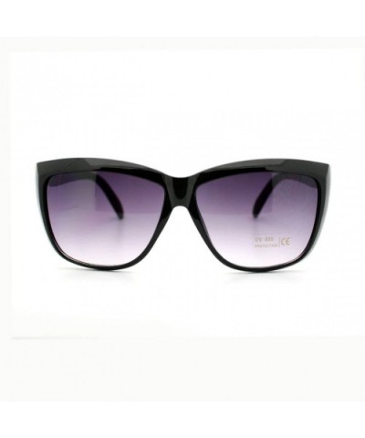 Chic Designer Womens Celebrity Style Sunglasses Oversized Square - Black Gold - CA11XHA8TAD $6.63 Square
