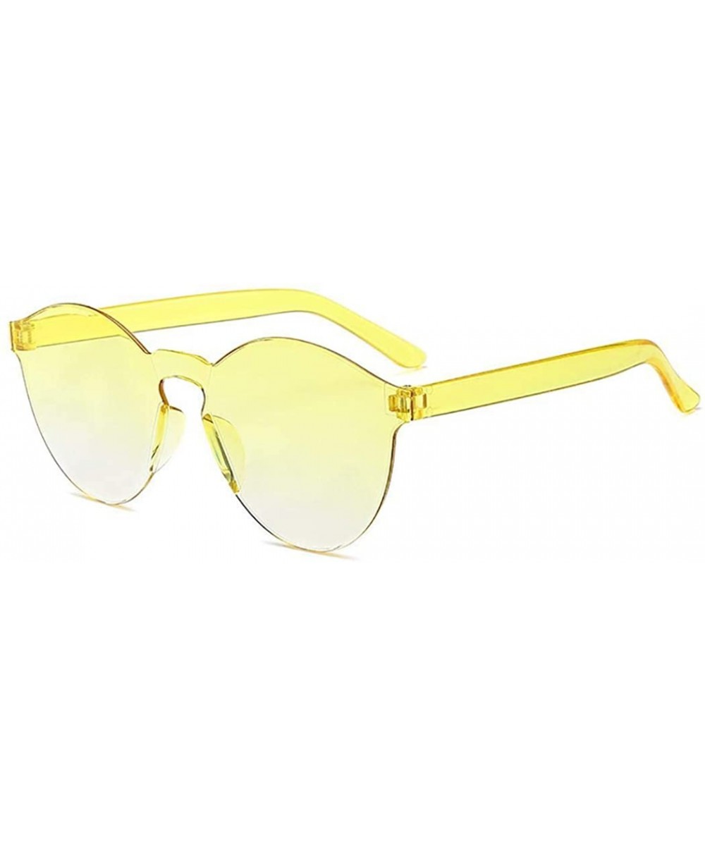 Unisex Fashion Candy Colors Round Sunglasses Outdoor UV Protection Sunglasses - Yellow - CE190R02EWR $16.36 Round