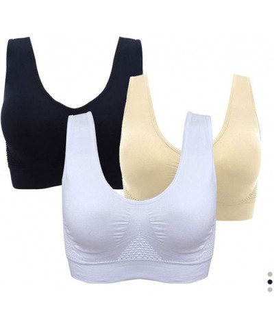 Air Permeable Cooling Summer Sport Yoga Wireless Bra - Beige - CO18U08NL8S $6.30 Sport