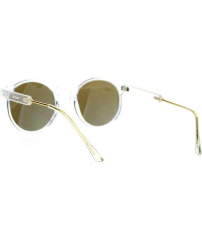 Retro Clear Frame Keyhole Mirrored Lens Sunglasses - Purple Revo - CO12EFCQYKF $6.05 Wayfarer