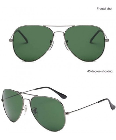 Glass Lens Toad Lens Sunglasses Driver's Sunglasses Classic Pilot's Glasses Retro Metal Lens - C - CO18QQ2DITS $25.04 Aviator