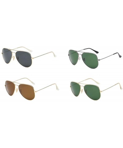 Glass Lens Toad Lens Sunglasses Driver's Sunglasses Classic Pilot's Glasses Retro Metal Lens - C - CO18QQ2DITS $25.04 Aviator