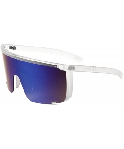 Montego Bay XL Wrap Around Shield Sunglasses - Transparent Frame - C118DKO83KG $9.14 Oversized