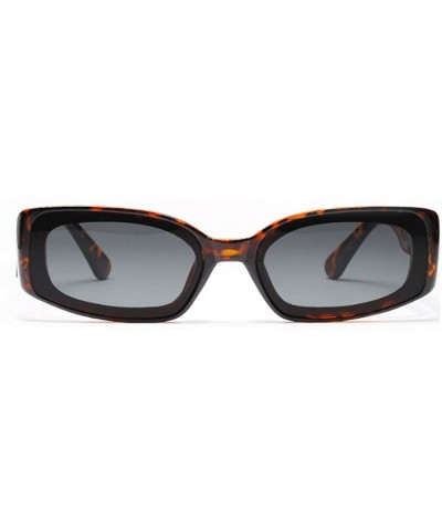 Men's and Women's Retro Square Resin lens Candy Colors Sunglasses UV400 - Brown - CN18NG256MM $7.14 Rectangular