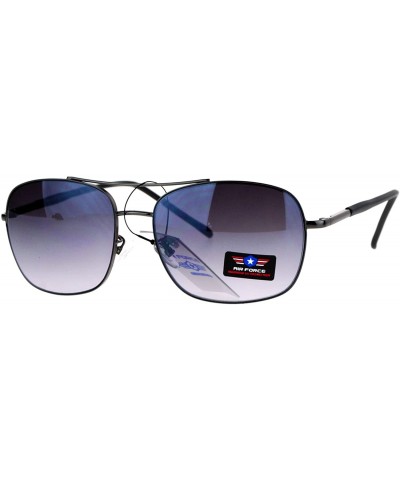 Air Force Fashion Sunglasses Square Aviator Unisex Designer Shades UV 400 - Gunmetal (Smoke) - CP1879477IT $6.08 Aviator