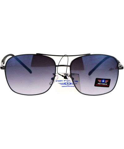Air Force Fashion Sunglasses Square Aviator Unisex Designer Shades UV 400 - Gunmetal (Smoke) - CP1879477IT $6.08 Aviator