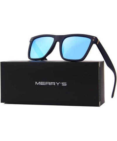 Polarized Sunglasses Men Women Retro Brand Sun Glasses UV 400 - Blue - C7189USQSUI $8.40 Square